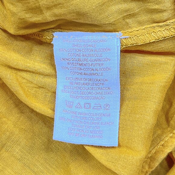 Free People Pavlo Embroidered Floral Ruffled Babydoll Tunic Goldenrod Sz S - NWT - Picture 11 of 11